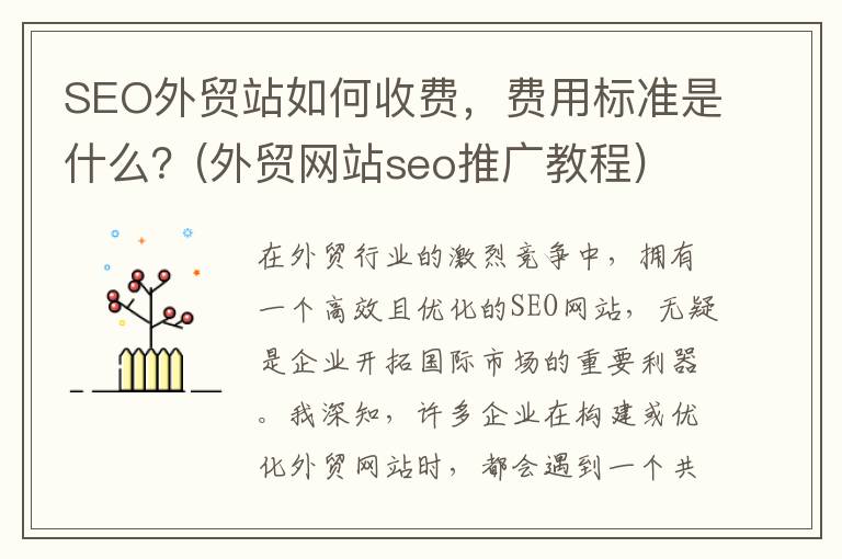 SEO外贸站如何收费，费用标准是什么？(外贸网站seo推广教程)