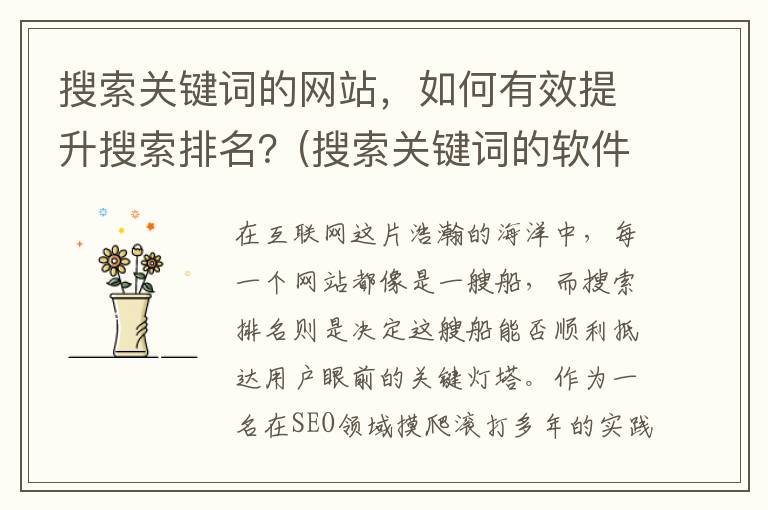 搜索关键词的网站，如何有效提升搜索排名？(搜索关键词的软件有哪些)